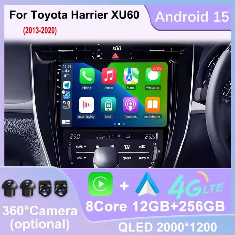 Android 15 Wireless BT WIFI 4G Carplay Stereo Head Unit Screen Car Radio Multimedia Navigation for Toyota Harrier XU60 2013-2020
Android 15 Wireless BT WIFI 4G Carplay Stereo Head Unit Screen Car Radio Multimedia Navigation for Toyota Harrier XU60 2013-2020