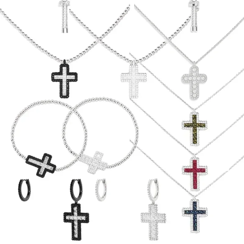 RP Sterling Silver Dense Set Cross Adjustable pearl Necklace Pendant Bracelet Earrings Simple Fashion Versatile Jewelry
RP Sterling Silver Dense Set Cross Adjustable pearl Necklace Pendant Bracelet Earrings Simple Fashion Versatile Jewelry