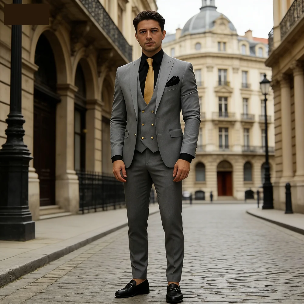 3-Piece Men's Smoking Suit White Tuxedo Wedding Outfit with Jacket Design New Men's Clothing Blazer Set
3-Piece Men's Smoking Suit White Tuxedo Wedding Outfit with Jacket Design New Men's Clothing Blazer Set