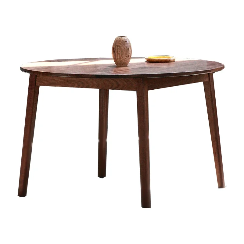 Black walnut dining table, solid wood round table, log simple literary and modern
Black walnut dining table, solid wood round table, log simple literary and modern