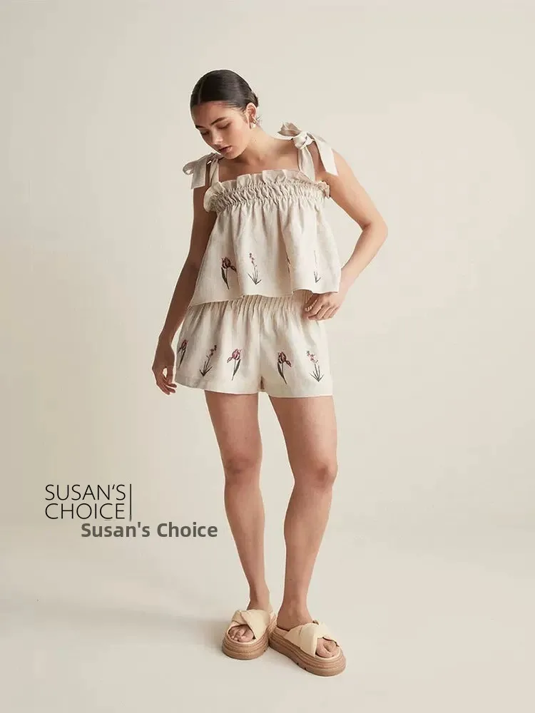 Австралийский коврик Susan, свободный льняной топ на бретелях и брюки светлого персикового цвета, летние наряды для молодых женщин
Австралийский коврик Susan, свободный льняной топ на бретелях и брюки светлого персикового цвета, летние наряды для молодых женщин