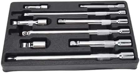 Набор удлинителей MiZuh из 9 предметов с подставкой для хранения – приводы 1/4", 3/8", 1/2" для авторемонта
Набор удлинителей MiZuh из 9 предметов с подставкой для хранения – приводы 1/4", 3/8", 1/2" для авторемонта