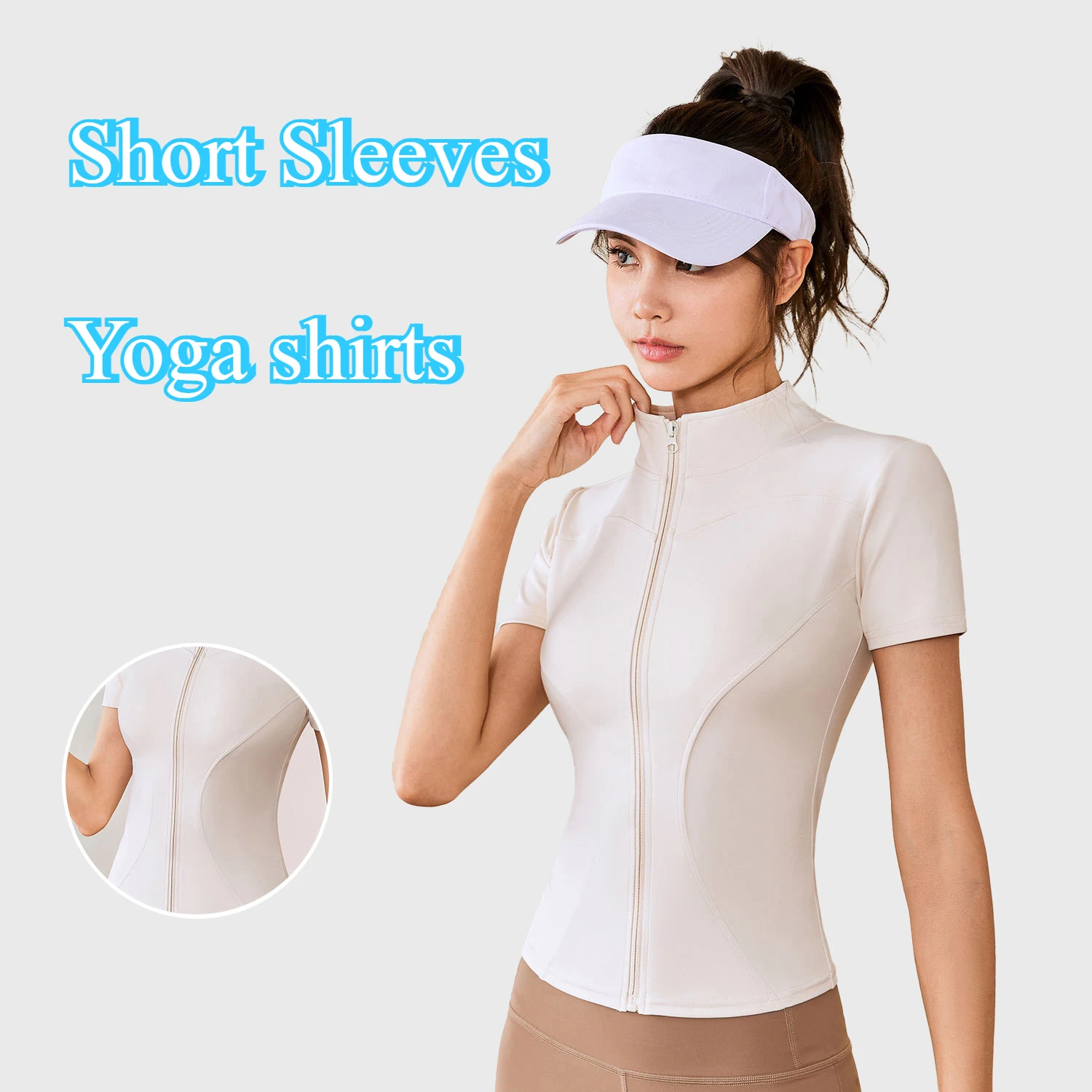Summer High Quality Waist Slimming Training Tops Women's Quick-drying Tight Stand Collar Full Zipper Short Sleeves Yoga shirts
Summer High Quality Waist Slimming Training Tops Women's Quick-drying Tight Stand Collar Full Zipper Short Sleeves Yoga shirts