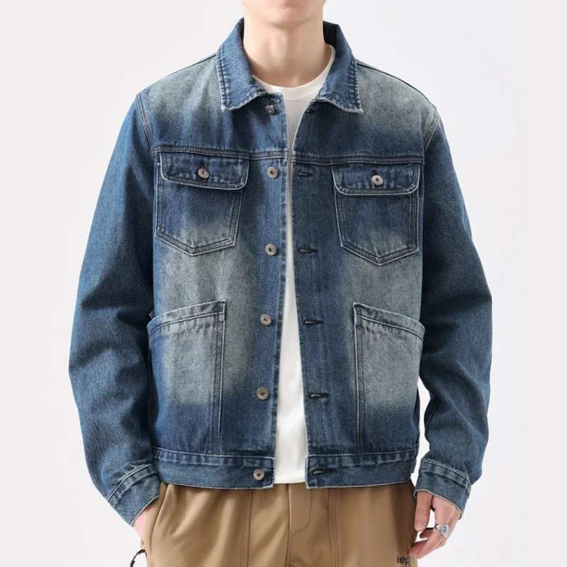 Vintage Loose Causal Denim Jacket Men Korean Streetwear Fashion Jeans Short Coat Jacket Cityboy Outerwear Spring Autumn Clothes
Vintage Loose Causal Denim Jacket Men Korean Streetwear Fashion Jeans Short Coat Jacket Cityboy Outerwear Spring Autumn Clothes