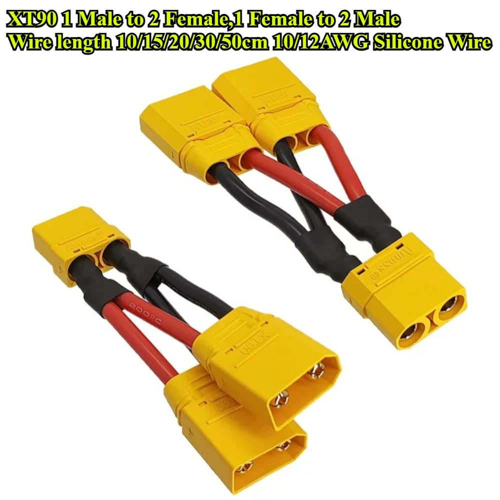 Y-type XT90 Lithium Battery Connector Cable 1 to 2 Parallel Line XT90 Male to Female Drone Power Charging Plug Wire 10/15-50cm
Y-type XT90 Lithium Battery Connector Cable 1 to 2 Parallel Line XT90 Male to Female Drone Power Charging Plug Wire 10/15-50cm