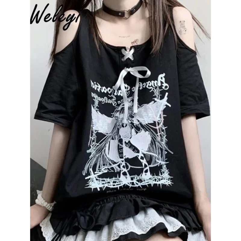 Off The Shoulder Short Sleeved T Shirt Female Summer College Style Small Sized Man's Wear Junior High School Student Sweet Tops
Off The Shoulder Short Sleeved T Shirt Female Summer College Style Small Sized Man's Wear Junior High School Student Sweet Tops