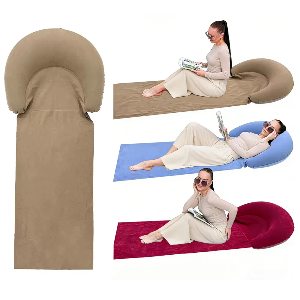 1pc Inflatable Beach Mat With Pillow Flocking PVC Outdoor Inflatable Sleeping Mat Hiking Camping Portable Mat Mattress
1pc Inflatable Beach Mat With Pillow Flocking PVC Outdoor Inflatable Sleeping Mat Hiking Camping Portable Mat Mattress