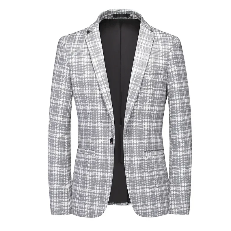 2023 Spring and Autumn New Men's Casual Suit Korean Version Slim Fit One Button Checkered Banquet Dress Large Men's Suit
2023 Spring and Autumn New Men's Casual Suit Korean Version Slim Fit One Button Checkered Banquet Dress Large Men's Suit