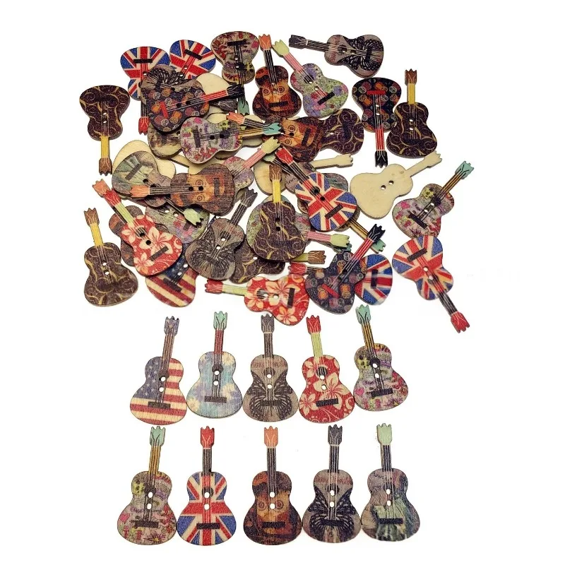 50Pcs Printed Wooden Guitar Buttons Mixed Colors 2 Hole Music Theme Decorative Wooden Buttons for DIY Sewing
50Pcs Printed Wooden Guitar Buttons Mixed Colors 2 Hole Music Theme Decorative Wooden Buttons for DIY Sewing