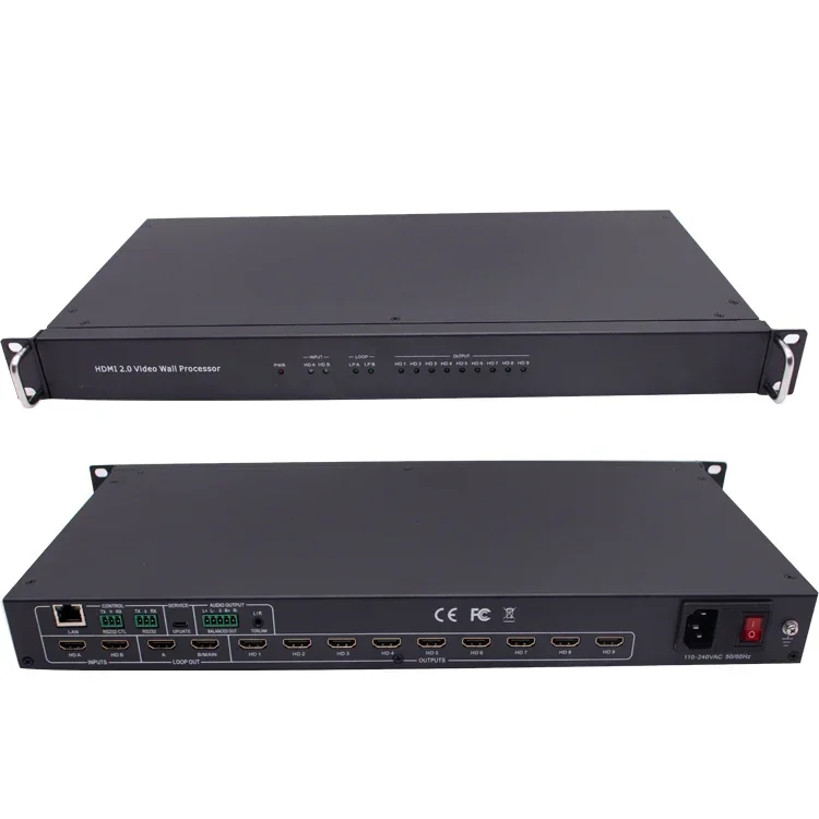 4K 2X9 HDMI Video Wall Processor with IP RS232 Control 3X3 hdmi Video Wall Controller for Home Theatre System
4K 2X9 HDMI Video Wall Processor with IP RS232 Control 3X3 hdmi Video Wall Controller for Home Theatre System