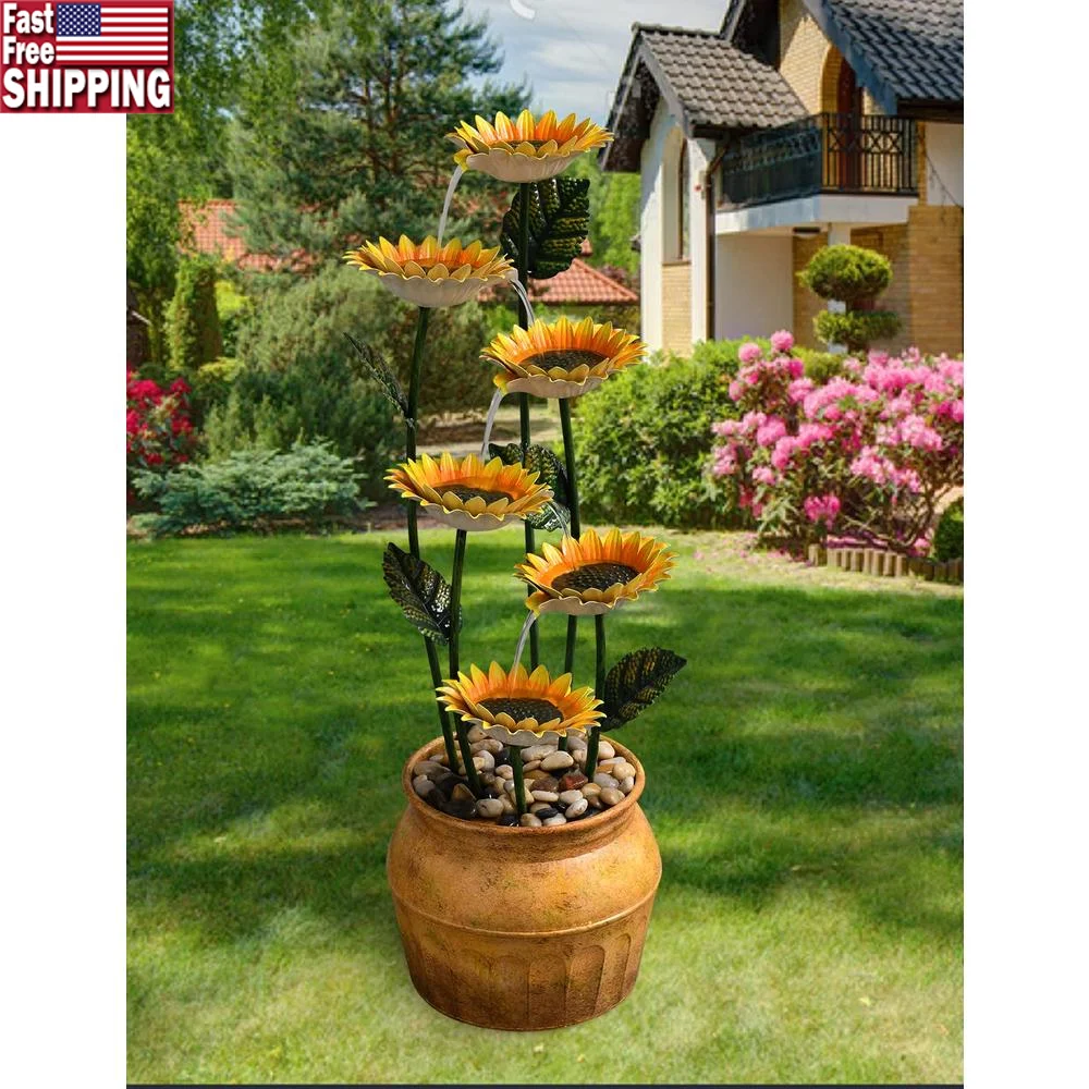 Cascading Sunflower Outdoor Fountain 6-Tier Freestanding Waterfall Feature Garden Patio Relaxation Durable Metal Design
Cascading Sunflower Outdoor Fountain 6-Tier Freestanding Waterfall Feature Garden Patio Relaxation Durable Metal Design