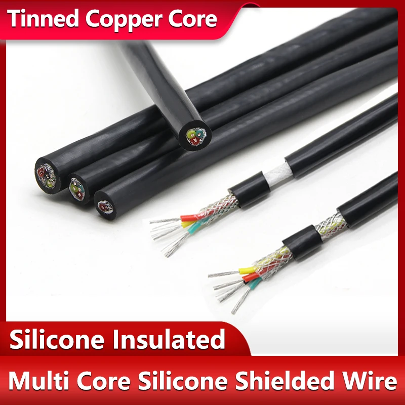 1/5/10m Multi core Flexible Silicone Shielded Cable 0.3 0.5 0.75 1 1.5 2 2.5 mm High Temperature Resistance Tinned Copper Cable
1/5/10m Multi core Flexible Silicone Shielded Cable 0.3 0.5 0.75 1 1.5 2 2.5 mm High Temperature Resistance Tinned Copper Cable