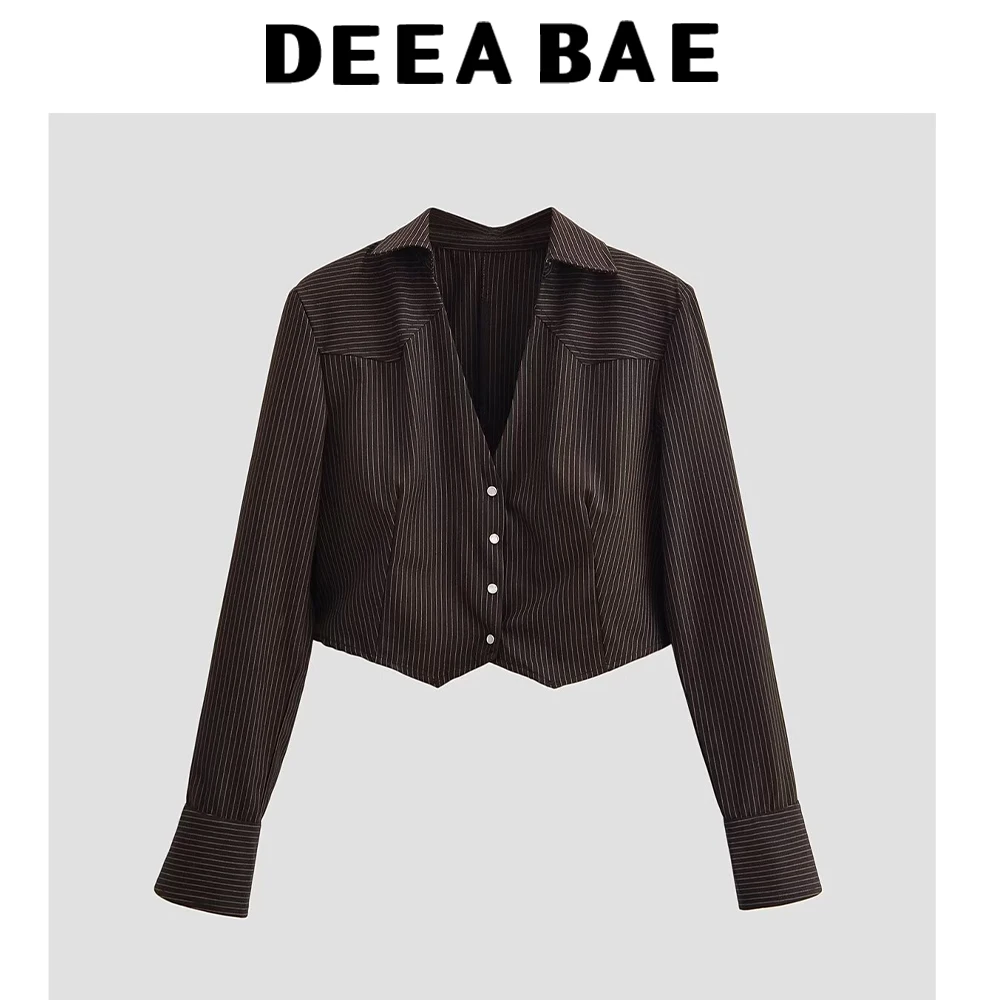 DEEABAE Winter New Product Women's Slim Fit Version Flip V-neck Long Sleeve Short Striped Shoulder Cushioned Shirt Coat
DEEABAE Winter New Product Women's Slim Fit Version Flip V-neck Long Sleeve Short Striped Shoulder Cushioned Shirt Coat