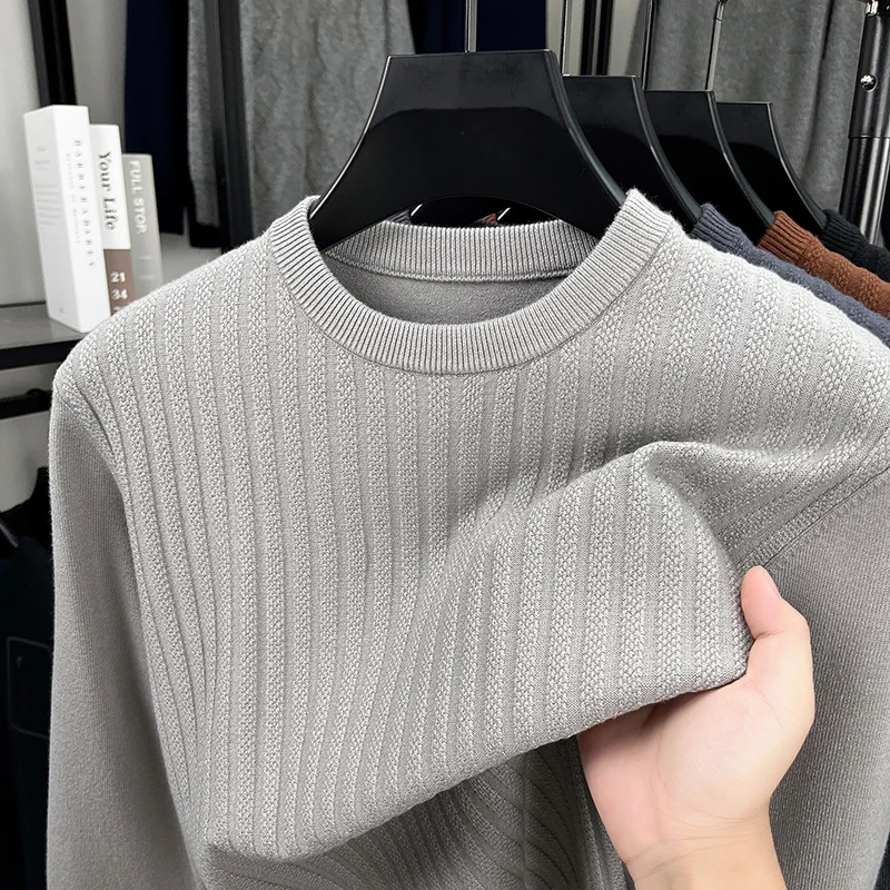 Waffle Round Neck Sweater for Men in Autumn and Winter Slim Fit Solid Color Casual Trend Knitted Sweater with Thick Top and Base
Waffle Round Neck Sweater for Men in Autumn and Winter Slim Fit Solid Color Casual Trend Knitted Sweater with Thick Top and Base