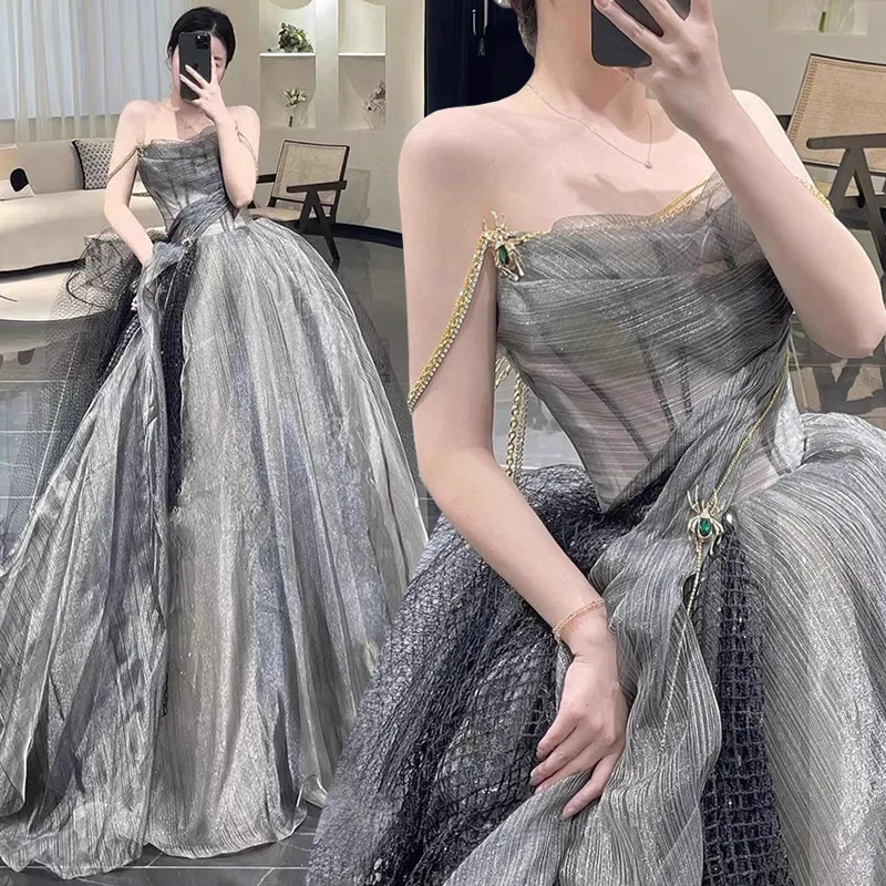 Ele Evening Gown Women's New 2025 Korean Sle Wedding Par Performance Host Long Svel Vestiment with Zipper
Ele Evening Gown Women's New 2025 Korean Sle Wedding Par Performance Host Long Svel Vestiment with Zipper
