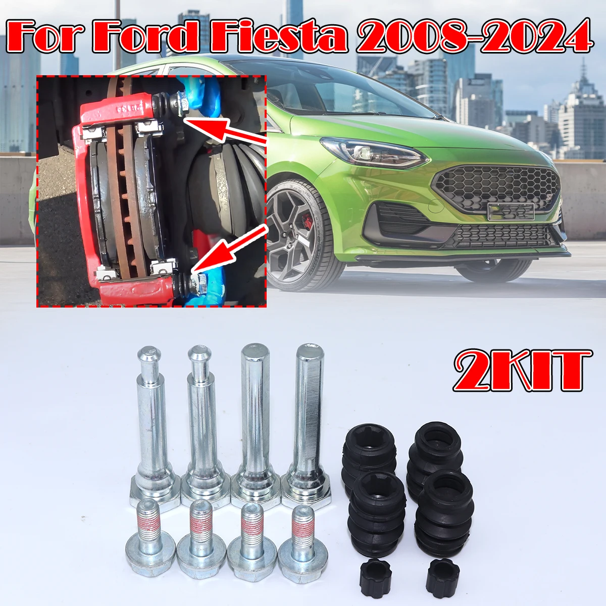 2kit FRONT Left Right Brake Caliper Slider Guide Pins Bolt For Ford Fiesta Disc Housing Bellows Sleeve Seal 2008 2009 2010-2024
2kit FRONT Left Right Brake Caliper Slider Guide Pins Bolt For Ford Fiesta Disc Housing Bellows Sleeve Seal 2008 2009 2010-2024