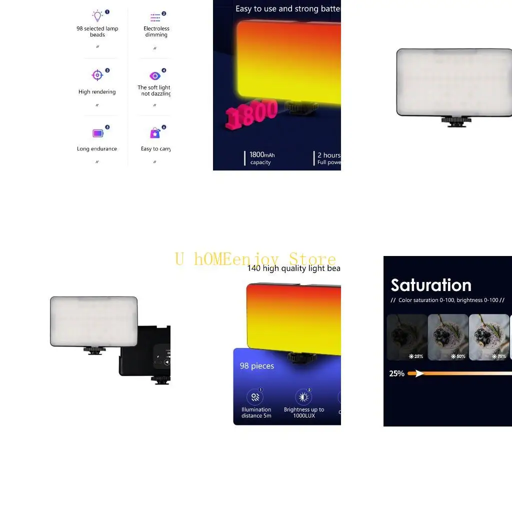 B0KF Rechargeable LED Video Light 10W Power with 98 Leds Adjustable Color Temperature
B0KF Rechargeable LED Video Light 10W Power with 98 Leds Adjustable Color Temperature