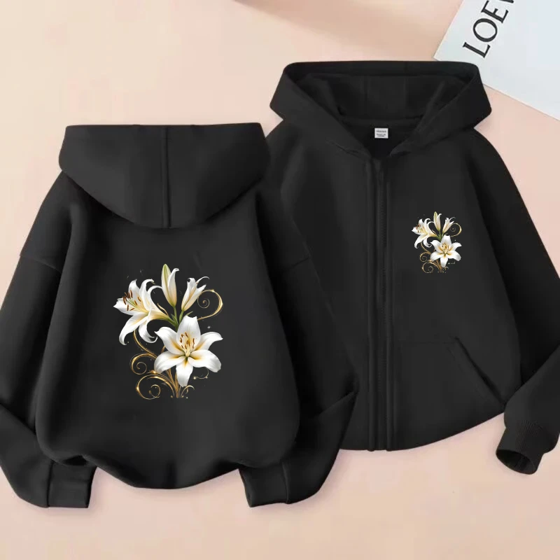 Men's Hooded Jacket Black Lily Flower Printed Casual Outwear for Daily Wear and Outdoor Activities
Men's Hooded Jacket Black Lily Flower Printed Casual Outwear for Daily Wear and Outdoor Activities