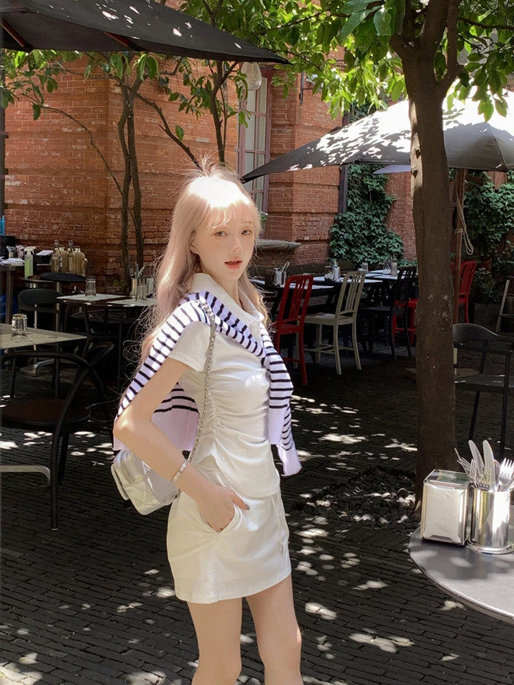 Sweet And Spicy Embroidered Sport Shirt And Halter Skirt Set Women's Fashionable Summer Outfit Striped Shawl Included
Sweet And Spicy Embroidered Sport Shirt And Halter Skirt Set Women's Fashionable Summer Outfit Striped Shawl Included