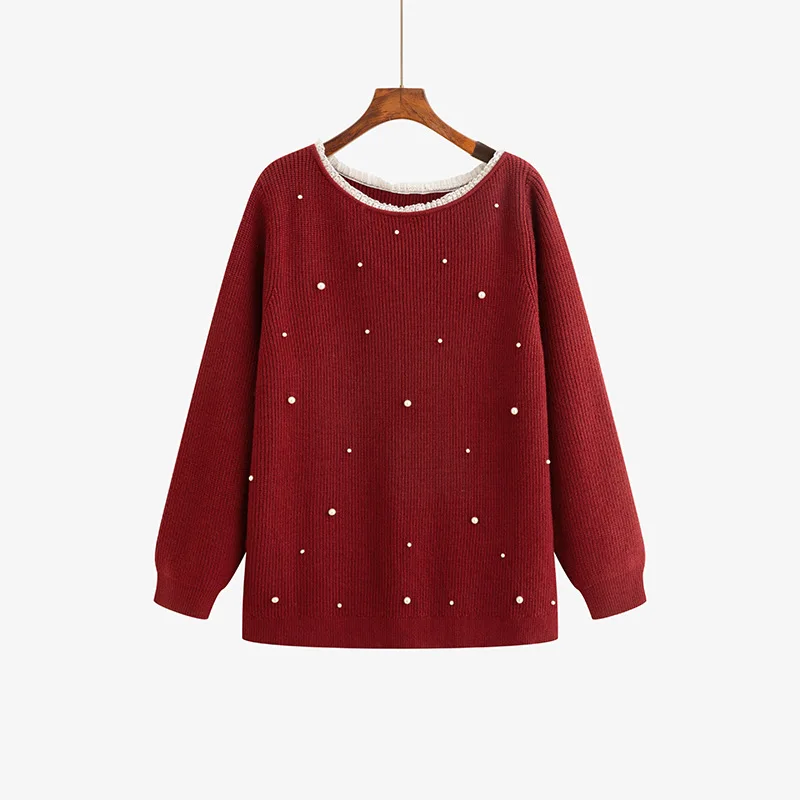 Женский свитер с открытыми плечами, расшитый бусинами, 2026, свободный вязаный свитер в стиле оверсайз, удлиненный, с жемчужным декором, топ
Женский свитер с открытыми плечами, расшитый бусинами, 2026, свободный вязаный свитер в стиле оверсайз, удлиненный, с жемчужным декором, топ