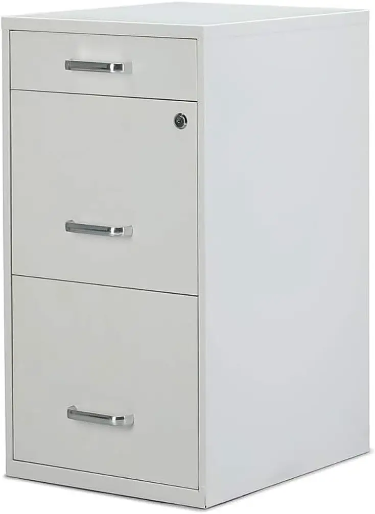 3-Drawer Vertical File Cabinet, Letter Size Documents, Lockable & Mobile, 18.9" D x 14.3" W x 26.9" H, White
3-Drawer Vertical File Cabinet, Letter Size Documents, Lockable & Mobile, 18.9" D x 14.3" W x 26.9" H, White