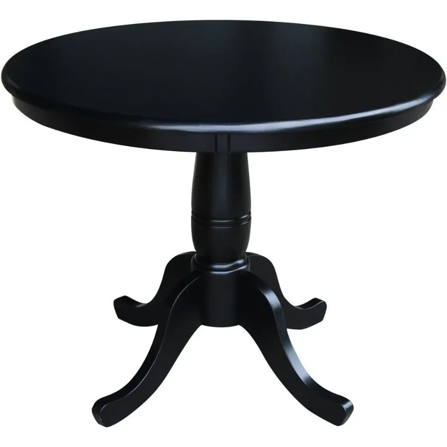 Обеденный стол на подставке с круглым верхом 36 дюймов, высота 29,1 дюйма, черный
Обеденный стол на подставке с круглым верхом 36 дюймов, высота 29,1 дюйма, черный