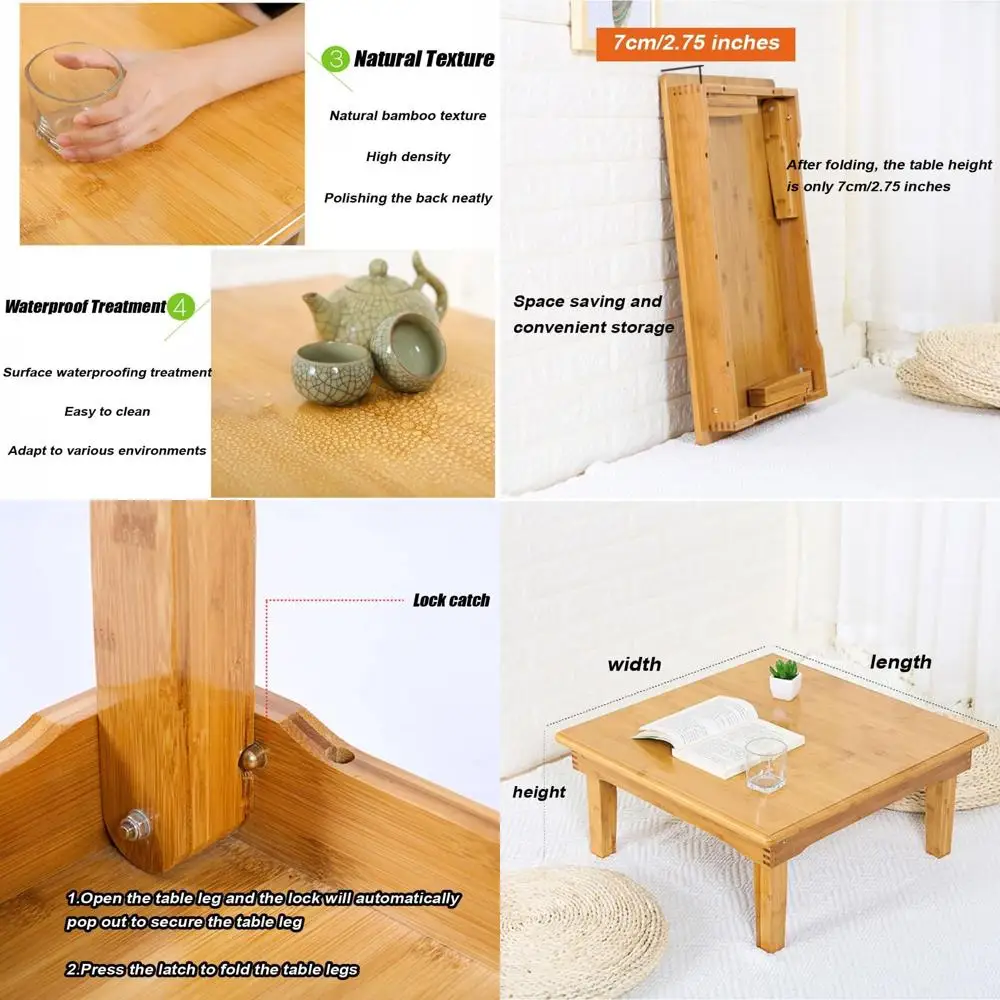 Vintage-Inspired Bamboo Dining Table, 60x60x32cm, Warm Wood Tone
Vintage-Inspired Bamboo Dining Table, 60x60x32cm, Warm Wood Tone