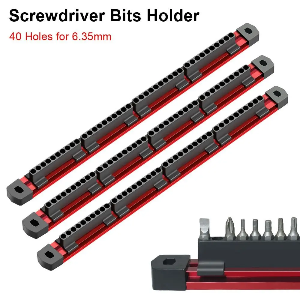 1Pcs 6.35mm Screwdriver Bits Holder Batch Head 40 Holes Sleeve Storage Rack with Magnetic Aluminium Alloy Tool Organizer
1Pcs 6.35mm Screwdriver Bits Holder Batch Head 40 Holes Sleeve Storage Rack with Magnetic Aluminium Alloy Tool Organizer