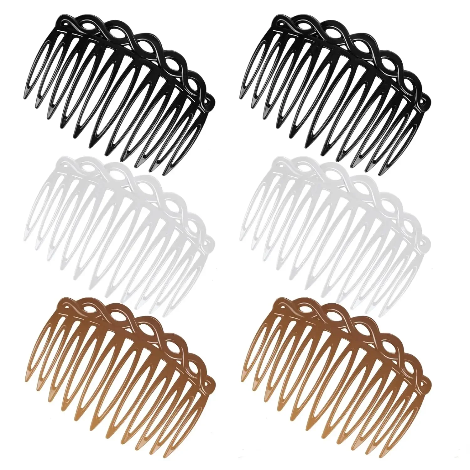 6 Pcs French Hair Side Combs Set, Women's Decorative Plastic Twist Comb Clips for Multiple Hairstyles and Occasions
6 Pcs French Hair Side Combs Set, Women's Decorative Plastic Twist Comb Clips for Multiple Hairstyles and Occasions