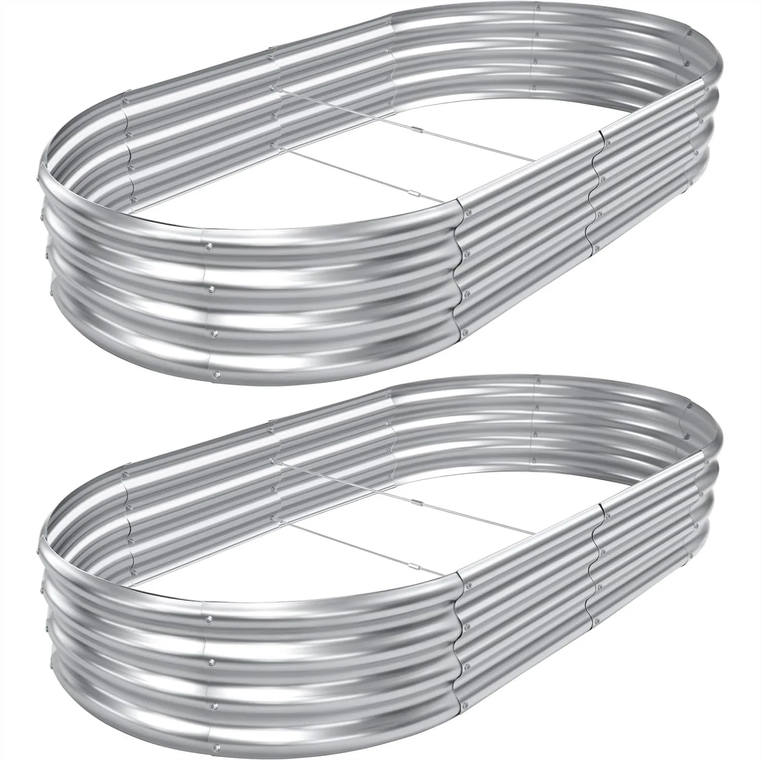 Raised Garden Bed 2pack 8x4x1ft Galvanized Planter Boxes, Large Oval Metal Beds for Vegetables, Easy Assembly
Raised Garden Bed 2pack 8x4x1ft Galvanized Planter Boxes, Large Oval Metal Beds for Vegetables, Easy Assembly