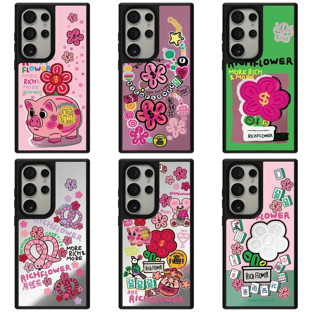 Rich Flower Mirror Surface Black Border Magnetic Case for Samsung Galaxy S23 S24 S25 Ultra S24+ S25 Plus Cover Case
Rich Flower Mirror Surface Black Border Magnetic Case for Samsung Galaxy S23 S24 S25 Ultra S24+ S25 Plus Cover Case