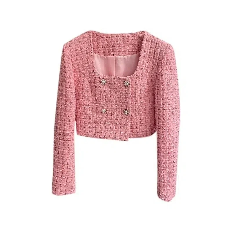 Square Pink Neck Pearl Button Bright Silk Tweed Fragrant Coat Women Autumn 2023 High Quality Ladies Jacket
Square Pink Neck Pearl Button Bright Silk Tweed Fragrant Coat Women Autumn 2023 High Quality Ladies Jacket