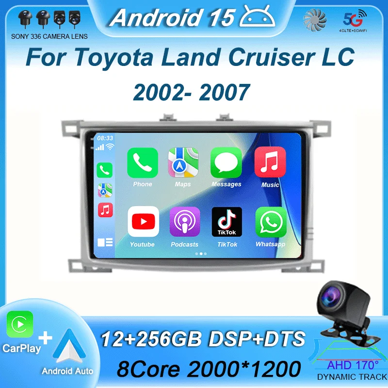 Android 15 для Toyota Land Cruiser LC 100 2002-2007 для Lexus LX470 J100 2 II 2002-2007 GPS Мультимедийный плеер Навигация
Android 15 для Toyota Land Cruiser LC 100 2002-2007 для Lexus LX470 J100 2 II 2002-2007 GPS Мультимедийный плеер Навигация