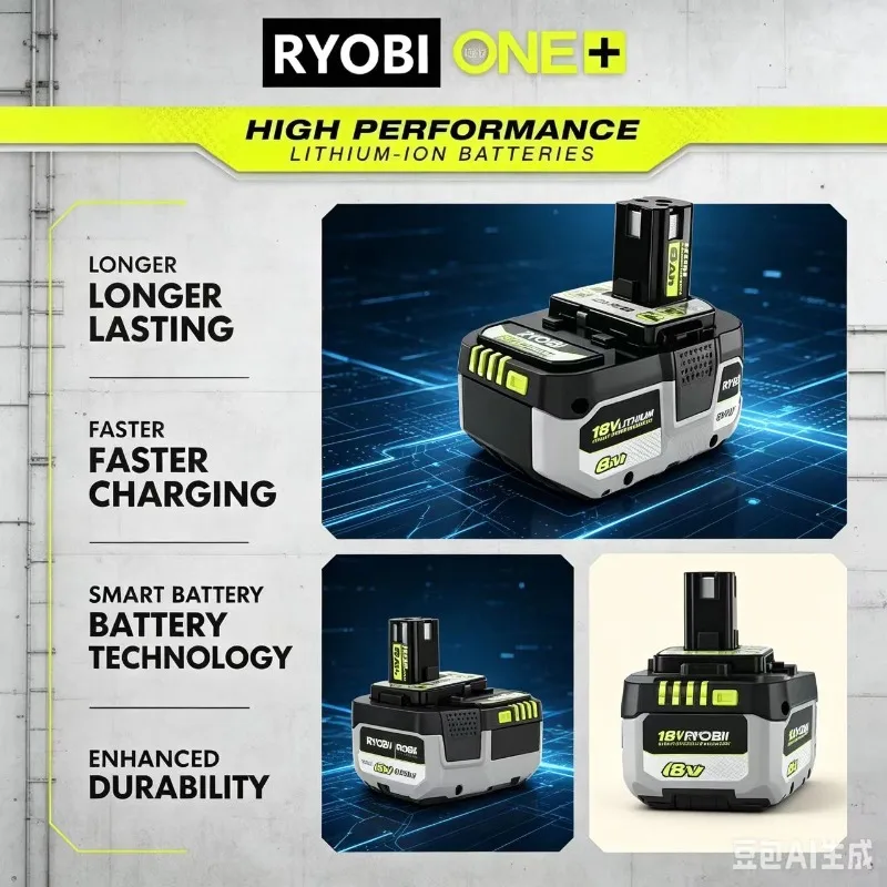 100% original RYOBI ONE+ 18V 6.0Ah replaceable large-capacity lithium-ion battery, suitable for all DIY ONE+ power tools.
100% original RYOBI ONE+ 18V 6.0Ah replaceable large-capacity lithium-ion battery, suitable for all DIY ONE+ power tools.