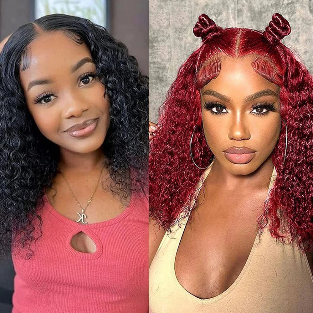 Deep Wave Red Water Bob Wigs 99J Burgundy Glueless Human Hair Wigs 13x4 HD Transparent Lace Frontal Wigs Curly Wigs For Women
Deep Wave Red Water Bob Wigs 99J Burgundy Glueless Human Hair Wigs 13x4 HD Transparent Lace Frontal Wigs Curly Wigs For Women