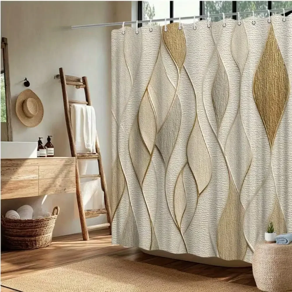 1pc Abstract Line Shower Curtain, Wave Leaf Neutral Color Modern Art Bathroom Decor, Fashionable Home Curtain, Bathtub Decor, Bathroom Accessories, Modern Art Stylish Home Decoration
1pc Abstract Line Shower Curtain, Wave Leaf Neutral Color Modern Art Bathroom Decor, Fashionable Home Curtain, Bathtub Decor, Bathroom Accessories, Modern Art Stylish Home Decoration