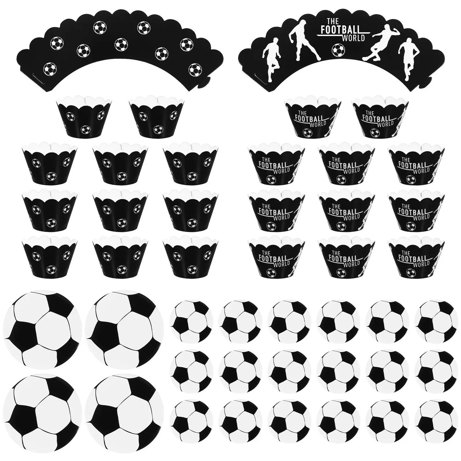 Cake Premium Wrappers Toppers for Dessert Set Cupcake Decorations Football Theme Design
Cake Premium Wrappers Toppers for Dessert Set Cupcake Decorations Football Theme Design