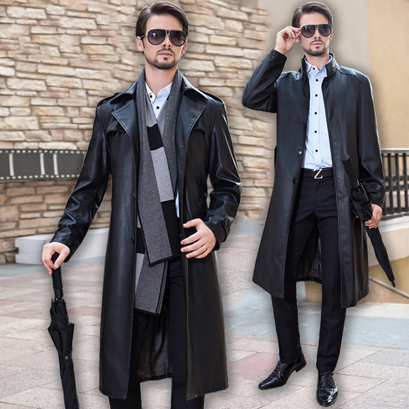 Brand Spring New Men's Long Leather Jacket Male Plus Size Sheep Skin Outwear Suit Collar Overcoat Fashion Trench Coat Hombre
Brand Spring New Men's Long Leather Jacket Male Plus Size Sheep Skin Outwear Suit Collar Overcoat Fashion Trench Coat Hombre