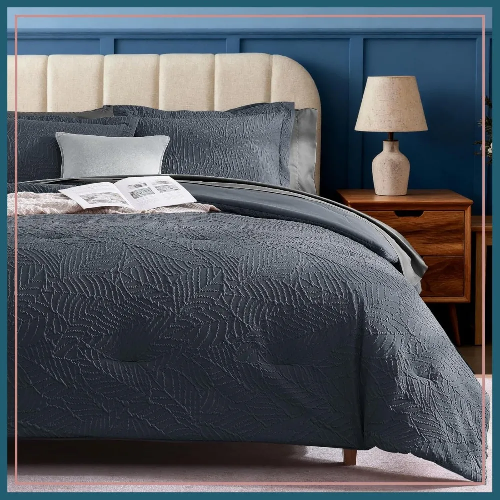 Full Size Comforter Set 7 Pieces, Textured Bedding in a Bag with Sheets, Pillowcases & Shams, All Season
Full Size Comforter Set 7 Pieces, Textured Bedding in a Bag with Sheets, Pillowcases & Shams, All Season