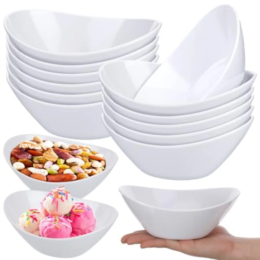 12 Pcs Melamine White Serving Bowls 7'' x 5.3'' x 2.7'' 15 oz Oval Serving Dishes for Salad Pasta Fruit Cereal Dishwasher Dippi
12 Pcs Melamine White Serving Bowls 7'' x 5.3'' x 2.7'' 15 oz Oval Serving Dishes for Salad Pasta Fruit Cereal Dishwasher Dippi