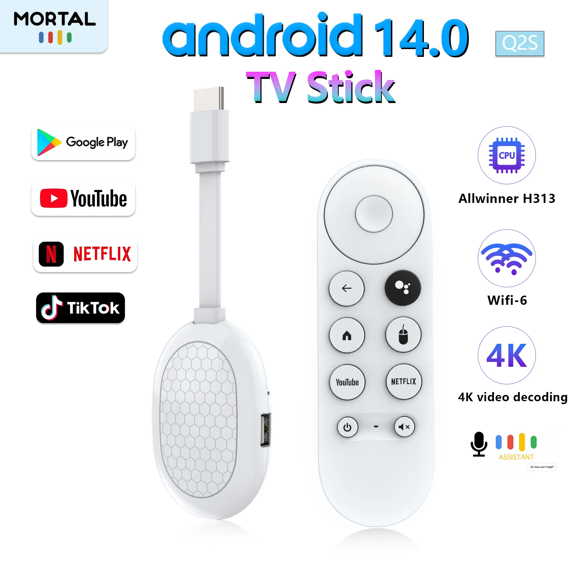 Mortal Q2S WIFI6 Voice Control Smart TV Box Android14 Allwinner H313 Home Theater 2G8G16G Bluetooth 4K Free Live TV Set Top Box
Mortal Q2S WIFI6 Voice Control Smart TV Box Android14 Allwinner H313 Home Theater 2G8G16G Bluetooth 4K Free Live TV Set Top Box