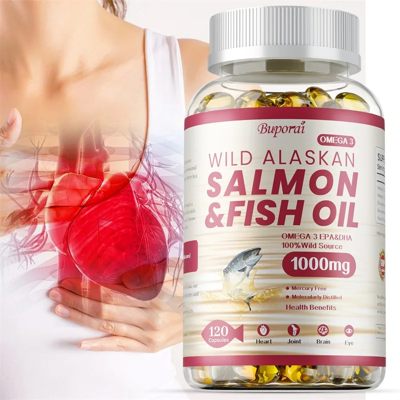 Salmon Fish Oil Supplement - Pure Fish Omega 3 EPA DHA, Supports Joint Function, Brain, Eye, Heart Health
Salmon Fish Oil Supplement - Pure Fish Omega 3 EPA DHA, Supports Joint Function, Brain, Eye, Heart Health