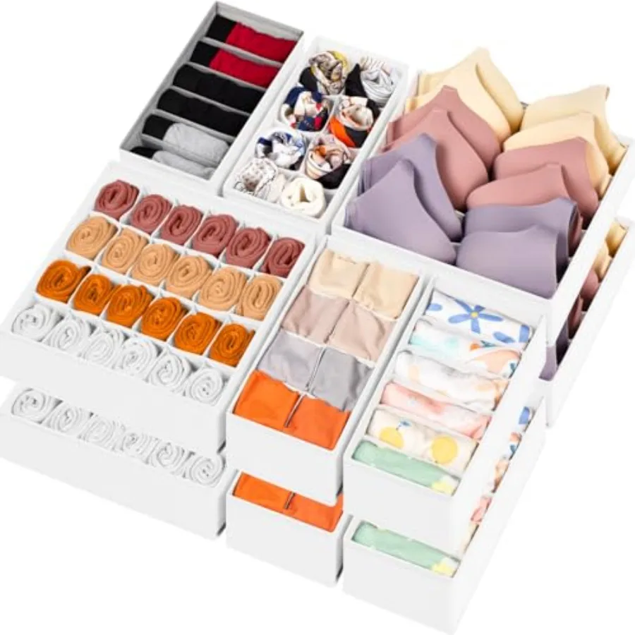 Drawer Organizers for Clothing, 116 Large Compartments Fabric Dresser Closet Organizers and Storage Bins for Baby Clothing, Wom
Drawer Organizers for Clothing, 116 Large Compartments Fabric Dresser Closet Organizers and Storage Bins for Baby Clothing, Wom