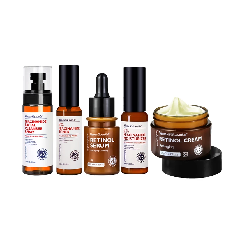 VIBRANT GLAMOUR Nicotinamide Cleansing Spray Nicotinamide Essence Nicotinamide Toner+Retinol Essence+Retinol Face Cream
VIBRANT GLAMOUR Nicotinamide Cleansing Spray Nicotinamide Essence Nicotinamide Toner+Retinol Essence+Retinol Face Cream