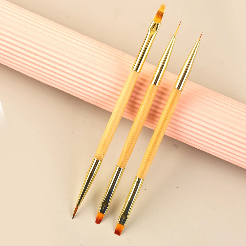 New 3Pcs Double Head Nail brushes Set Use Gel French Brush Ultra Liner Drawing Pen Nail Art Design Painting Tool for manicure
New 3Pcs Double Head Nail brushes Set Use Gel French Brush Ultra Liner Drawing Pen Nail Art Design Painting Tool for manicure