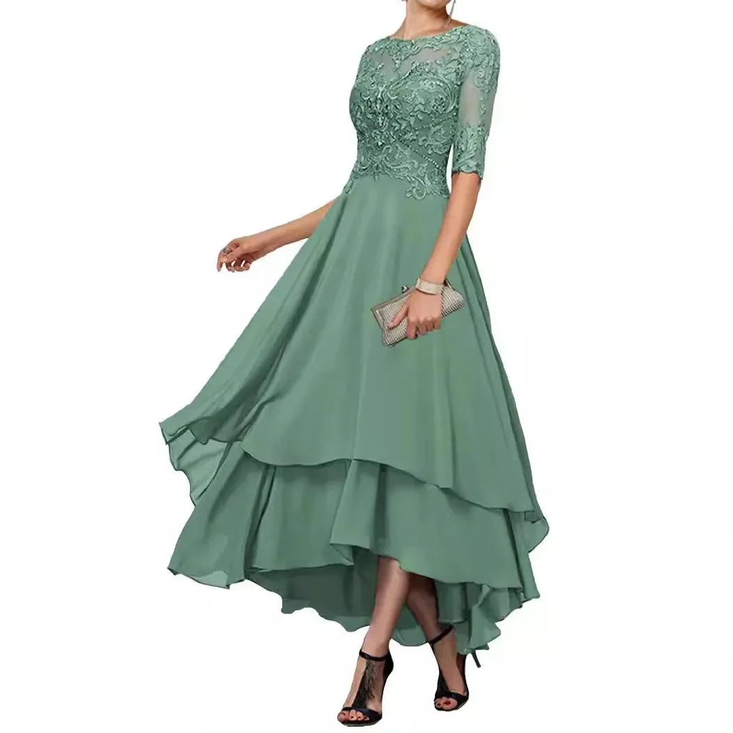 Lace Chiffon High Low Dress Women 3/4 Sleeve Formal Evening Wedding Guest Party Mother of The Bride Dresses
Lace Chiffon High Low Dress Women 3/4 Sleeve Formal Evening Wedding Guest Party Mother of The Bride Dresses