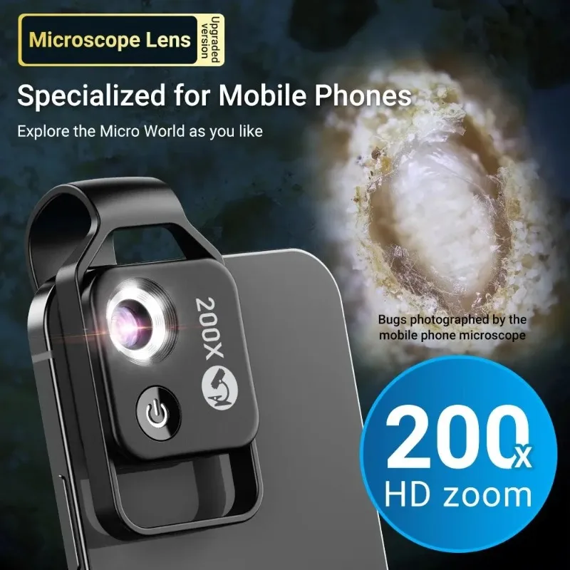 200X Pocket Microscope Lens with CPL Filter LED Light Mini Micro Macro Lenses for iPhone 15 13 14 Samsung All Smartphones
200X Pocket Microscope Lens with CPL Filter LED Light Mini Micro Macro Lenses for iPhone 15 13 14 Samsung All Smartphones