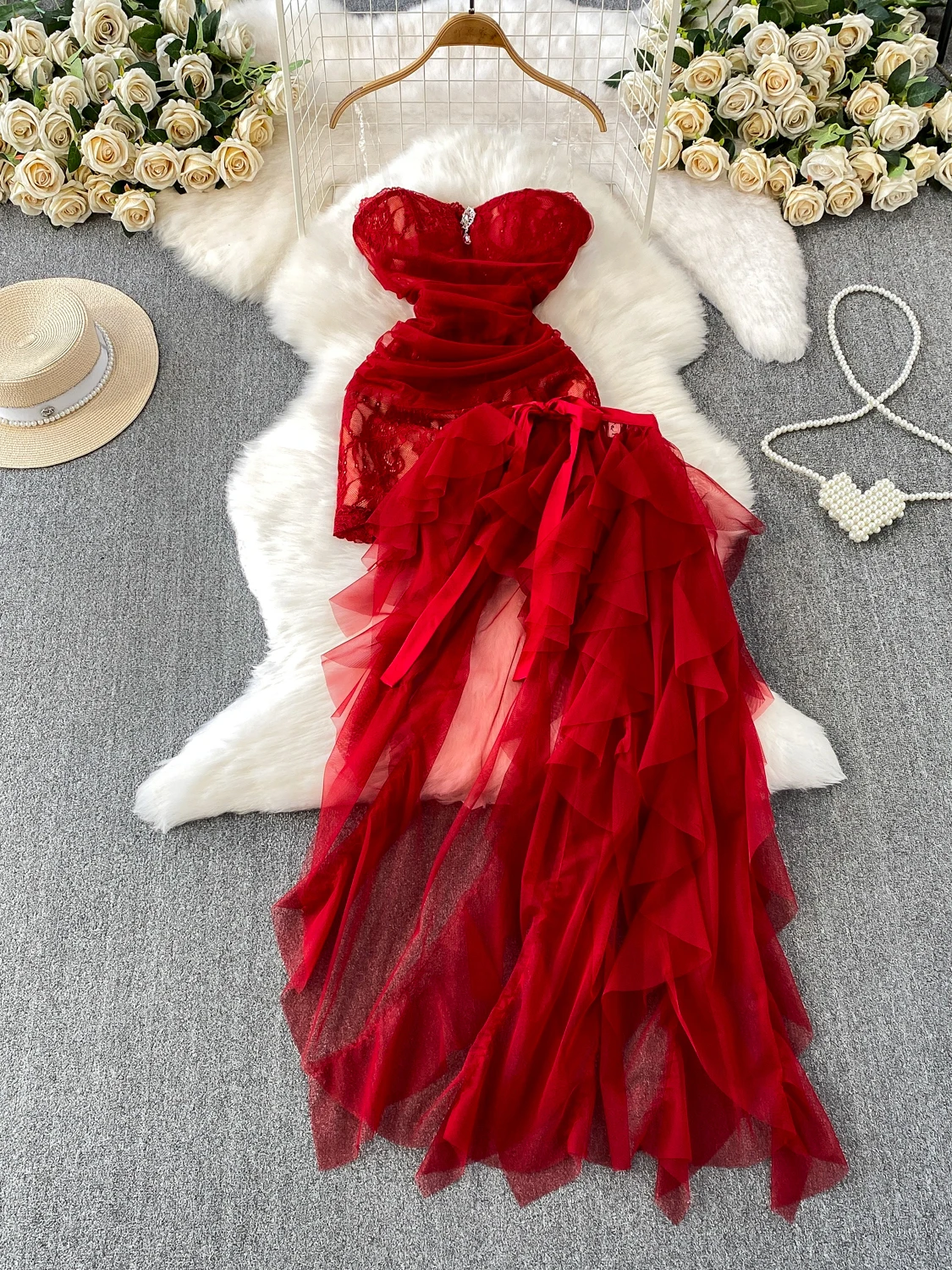 Ele Lace Bridesmaid Dr Women's Faionable Patchwork Off-oulder Maxi Skirt High Waist Spring Summer Evening Gown
Ele Lace Bridesmaid Dr Women's Faionable Patchwork Off-oulder Maxi Skirt High Waist Spring Summer Evening Gown