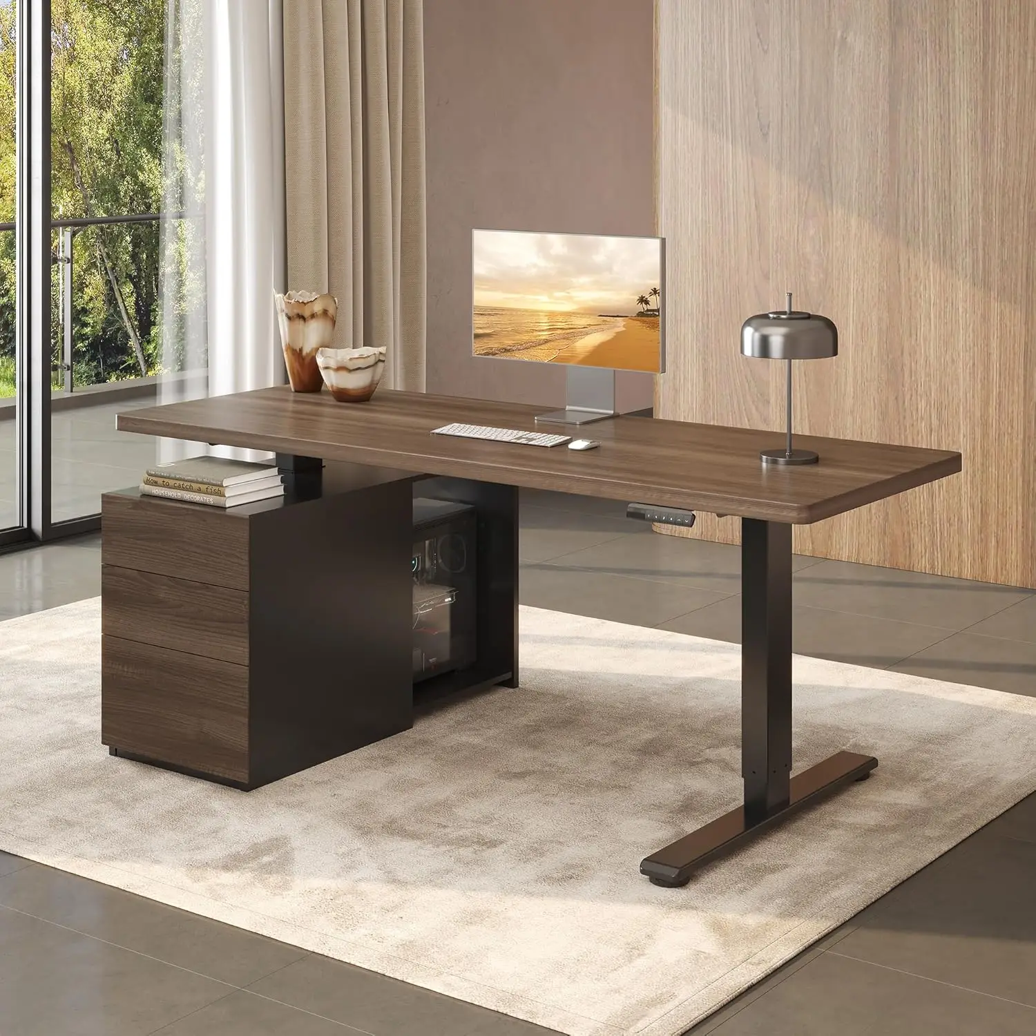 71" Executive Standing Desk with Drawers & CPU Holder, Dual Motor Height Adjustable Desk, 222 LBS Capacity, 1", Customized
71" Executive Standing Desk with Drawers & CPU Holder, Dual Motor Height Adjustable Desk, 222 LBS Capacity, 1", Customized