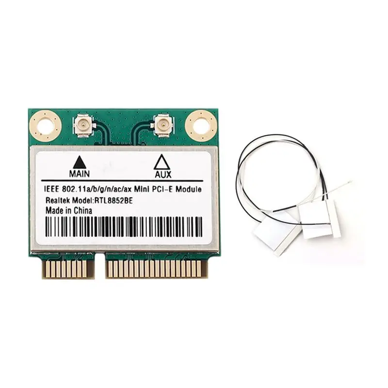 A13E-AX1800 Wifi 6 RTL8852BE Network Card With Internal Antennas Dual Band 2.4G/5Ghz Mini PCI-E Adapter For Win 10/11 BT 5.2
A13E-AX1800 Wifi 6 RTL8852BE Network Card With Internal Antennas Dual Band 2.4G/5Ghz Mini PCI-E Adapter For Win 10/11 BT 5.2